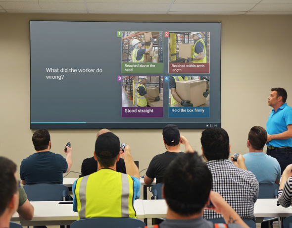 Food manufacturing employees participating in group-based training