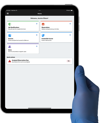 Alchemy training platform on a tablet